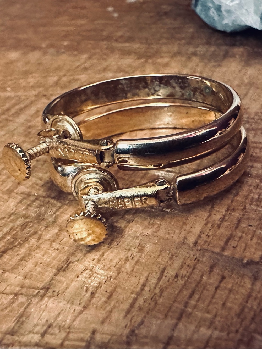 Napier Gold-Tone Screwback Hoop Earrings